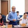Thứ trưởng Bộ Văn hoá, Thể thao và Du lịch Phan Tâm báo cáo tờ trình Chính phủ về sửa đổi một số điều của Luật Xuất bản. (Ảnh: Tuấn Anh/TTXVN)
