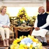 Chủ tịch EC Ursula von der Leyen và Thủ tướng Ấn Độ Narendra Modi. (Ảnh: ANI/TTXVN)