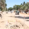 Dự án nâng cấp đường Mũi Né (đoạn từ khu du lịch Hoàng Ngọc đến ngã ba Làng Chài) thi công rất chậm, đạt khối lượng hơn 32%. (Ảnh: Nguyễn Thanh/TTXVN)