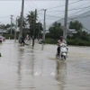 Mưa lớn gây ngập lụt ở địa bàn xã Vĩnh Thạnh, thành phố Nha Trang, tỉnh Khánh Hòa. (Ảnh: Phan Sáu/TTXVN)