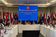 Cuộc họp lần thứ 23 Nhóm giữa kỳ Diễn đàn Khu vực ASEAN (ARF) về Cứu trợ thảm họa theo hình thức trực tiếp kết hợp trực tuyến. (Ảnh: TTXVN phát)