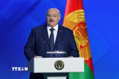 Tổng thống Belarus Alexander Lukashenko phát biểu tại Minsk. (Ảnh: THX/TTXVN)