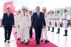 Tổng Bí thư Tô Lâm tới dự Lễ kỷ niệm 80 năm Ngày truyền thống Công an nhân dân. (Ảnh: Phạm Kiên/TTXVN)
