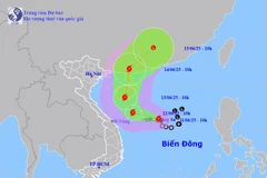Vị trí và đường đi của bão số 1. (Nguồn: Trung tâm Dự báo Khí tượng Thủy văn Quốc gia)