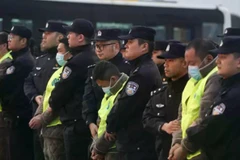 Các đối tượng bị tình nghi liên quan tới các vụ lừa đảo viễn thông được bàn giao về nước. (Nguồn: China Daily)