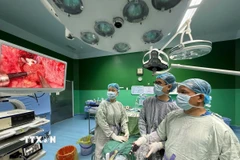 Ca phẫu thuật nội soi cắt bỏ hoàn toàn khối u vỏ bao thần kinh hiếm cho bệnh nhân. (Ảnh: TTXVN phát)