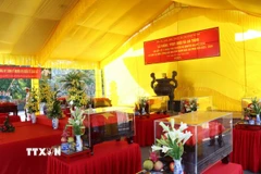 Các hài cốt liệt sỹ được Đội Quy tập 193, Bộ Chỉ huy Quân sự thành phố Huế, tìm được trong mùa khô năm 2024-2025. (Ảnh: Mai Trang/TTXVN)