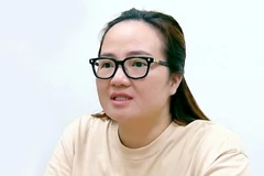 Hoàng Hường tại cơ quan công an. (Nguồn: VTV)