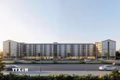 Phối cảnh nhà ở xã hội tại dự án Khu đô thị Cồn Tiến, Đà Nẵng. (Ảnh: TTXVN phát)