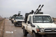 Lực lượng an ninh Syria được triển khai tại thành phố Aleppo. (Ảnh: THX/TTXVN)