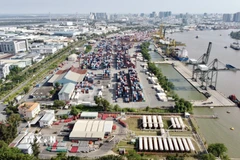 Khu chế xuất Tân Thuận nối liền Cảng Tân Thuận tạo thành hệ sinh thái sản xuất-xuất khẩu của Thành phố Hồ Chí Minh. (Ảnh: Trung Tuyến/TTXVN)