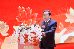 Chủ tịch Quốc hội Trần Thanh Mẫn phát biểu khai mạc hội nghị. (Ảnh: Doãn Tấn/TTXVN)