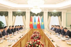 Tổng Bí thư Tô Lâm và Tổng thống Kazakhstan Kassym-Jomart Tokayev hội đàm cấp Nhà nước. (Ảnh: Thống Nhất/TTXVN)