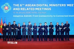 Thủ tướng Phạm Minh Chính và Trưởng đoàn các nước tham dự Hội nghị Bộ trưởng Số ASEAN (ADGMIN) lần thứ 6. (Ảnh: Dương Giang/TTXVN)