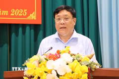 Ông Phạm Thành Ngại phát biểu nhận nhiệm vụ mới. (Ảnh: Hữu Chí/TTXVN)