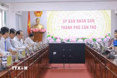 Quang cảnh buổi làm việc. (Ảnh: Ngọc Thiện/TTXVN)