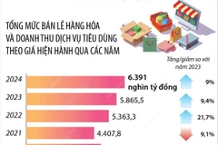 Tổng mức bán lẻ hàng hóa và doanh thu dịch vụ tiêu dùng năm 2024 tăng 9%