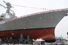 Tàu khu trục USS Thomas Hudner. (Nguồn: AP)