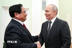 Thủ tướng Phạm Minh Chính hội kiến Tổng thống Nga Vladimir Putin. (Ảnh: Dương Giang/TTXVN)