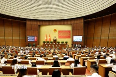 Toàn cảnh hội nghị tại điểm cầu chính Hội trường Diên Hồng, Nhà Quốc hội. (Ảnh: Phương Hoa/TTXVN)