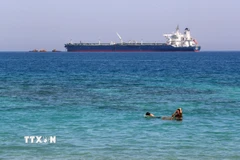 Một con tàu di chuyển qua Vịnh Suez, Ai Cập. (Ảnh: THX/TTXVN)