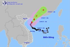 Vị trí và đường đi dự kiến của bão số 1. (Nguồn: Trung tâm Dự báo Khí tượng Thủy văn Quốc gia)