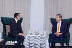 Tổng Bí thư, Chủ tịch nước Tô Lâm tiếp ông Thapana Sirivadhanabhakdi, Chủ tịch điều hành Tập đoàn TCC, Tổng Giám đốc Tập đoàn ThaiBev (Thái Lan). (Ảnh: Thống Nhất/TTXVN)