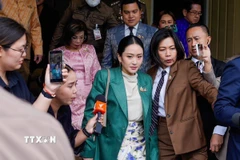Bà Paetongtarn Shinawatra tại thủ đô Bangkok, Thái Lan. (Ảnh: THX/TTXVN)
