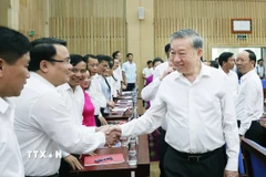 Tổng Bí thư Tô Lâm và các đại biểu. (Ảnh: Thống Nhất/TTXVN)