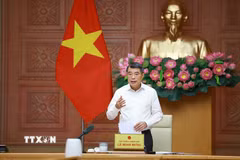 Thủ tướng Lê Minh Hưng làm việc với lãnh đạo Bộ Tài chính. (Ảnh: Dương Giang/TTXVN)