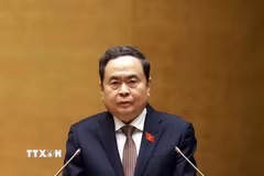 Chủ tịch Quốc hội Trần Thanh Mẫn phát biểu Bế mạc Kỳ họp thứ Nhất, Quốc hội khóa XVI. (Ảnh: Tuấn Anh/TTXVN)