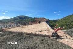 Mặc dù đã điều chỉnh thời gian 1 lần nhưng Dự án Hồ chứa nước Đăk Pokei vẫn bị chậm tiến độ. (Ảnh: TTXVN phát)