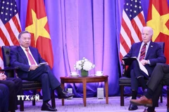 Trong khuôn khổ tham dự Hội nghị Thượng đỉnh Tương lai, Đại hội đồng Liên hợp quốc Khóa 79 và làm việc tại Hoa Kỳ, ngày 25/9/2024, Tổng Bí thư, Chủ tịch nước Tô Lâm đã có cuộc gặp với Tổng thống Hoa Kỳ Joe Biden. (Ảnh: Lâm Khánh/TTXVN)