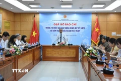 Gặp gỡ báo chí thông tin một số hoạt động dành cho kiều bào nhân kỷ niệm 80 năm Quốc khánh. (Ảnh: Diệp Trương/TTXVN)