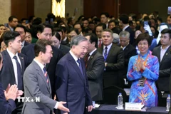 Tổng Bí thư Tô Lâm và Thủ tướng Hàn Quốc Kim Min Seok dự Diễn đàn kinh tế Việt Nam-Hàn Quốc. (Ảnh: Thống Nhất/TTXVN)