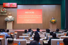 Hội nghị đảm bảo an ninh, trật tự phục vụ phát triển kinh tế-xã hội địa bàn Tây Bắc và phụ cận. (Ảnh: Dương Giang/TTXVN)