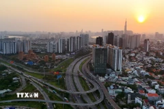 Quy hoạch Thành phố Hồ Chí Minh thời kỳ 2021-2030, tầm nhìn đến 2050 xác định Thành phố Hồ Chí Minh sẽ phát triển theo mô hình đô thị đa trung tâm. (Ảnh: Hồng Đạt/TTXVN)