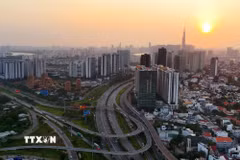 Quy hoạch Thành phố Hồ Chí Minh thời kỳ 2021-2030, tầm nhìn đến 2050 xác định Thành phố Hồ Chí Minh sẽ phát triển theo mô hình đô thị đa trung tâm. (Ảnh: Hồng Đạt/TTXVN)