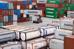 Quang cảnh cảng hàng hóa tại Duisburg, Đức. (Nguồn: THX/TTXVN)