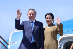 Tổng Bí thư Tô Lâm và Phu nhân rời thủ đô Baku, kết thúc tốt đẹp chuyến thăm cấp Nhà nước tới Cộng hòa Azerbaijan. (Ảnh: Thống Nhất/TTXVN)