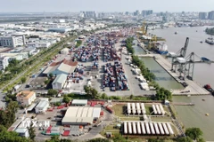 Khu chế xuất Tân Thuận nối liền Cảng Tân Thuận tạo thành hệ sinh thái sản xuất-xuất khẩu của Thành phố Hồ Chí Minh. (Ảnh: Trung Tuyến/TTXVN)