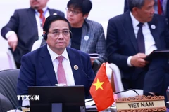 Thủ tướng Phạm Minh Chính dự và phát biểu tại phiên Đối thoại với đại diện Hội đồng liên Nghị viện ASEAN (AIPA). (Ảnh: Dương Giang/TTXVN)