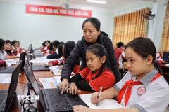 Một lớp tin học tại Trường Trung học Cơ sở Ngô Sỹ Liên, một cơ sở giáo dục trọng điểm của tỉnh Bắc Ninh. (Ảnh: Danh Lam/TTXVN)