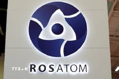 Biểu tượng Tập đoàn Năng lượng Nguyên tử Quốc gia Nga (Rosatom). (Ảnh: IRNA/TTXVN)