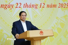 Thủ tướng Phạm Minh Chính, Chủ tịch Hội đồng Thi đua-Khen thưởng Trung ương kết luận Phiên họp lần thứ 16. (Ảnh: Dương Giang/TTXVN)