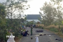 Hiện trường vụ tai nạn. (Ảnh: TTXVN phát)