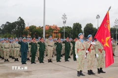 Quang cảnh lễ báo công dâng Bác của Đội Công binh số 3 và Bệnh viện dã chiến cấp 2 số 6. (Ảnh: Trọng Đức/TTXVN)