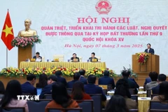 Thủ tướng Phạm Minh Chính phát biểu tại Hội nghị quán triệt Nghị quyết của Quốc hội. (Ảnh: Dương Giang/TTXVN)