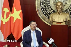 Đại sứ Việt Nam tại Trung Quốc Phạm Thanh Bình trả lời phỏng vấn phóng viên TTXVN tại Bắc Kinh. (Ảnh: Quang Hưng/TTXVN)