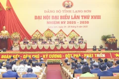 Đại hội đại biểu Đảng bộ tỉnh Lạng Sơn lần thứ XVIII, nhiệm kỳ 2025-2030. (Ảnh: Anh Tuấn/TTXVN)